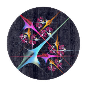 Roze Bloemen Moderne Abstracte Kunst Kleurenpatroo Snijplank