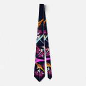 Roze Bloemen Moderne Abstracte Kunst Kleurenpatroo Stropdas (Voorkant)