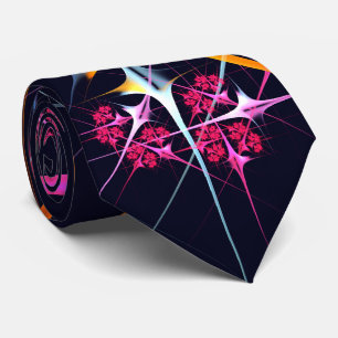 Roze Bloemen Moderne Abstracte Kunst Kleurenpatroo Stropdas