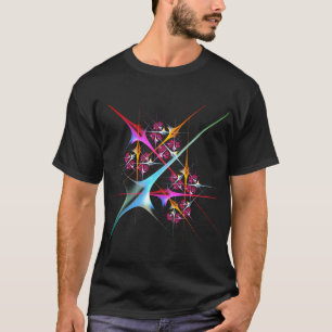 Roze Bloemen Moderne Abstracte Kunst Kleurenpatroo T-shirt