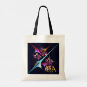 Roze Bloemen Moderne Abstracte Kunst Kleurenpatroo Tote Bag (Achterkant)