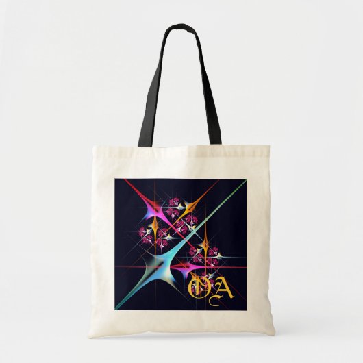 Roze Bloemen Moderne Abstracte Kunst Kleurenpatroo Tote Bag (Voorkant)