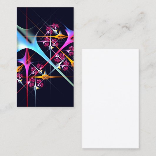 Roze Bloemen Moderne Abstracte Kunst Kleurenpatroo Visitekaartje (Voorkant / Achterkant)