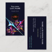 Roze Bloemen Moderne Abstracte Kunst Kleurenpatroo Visitekaartje (Voorkant / Achterkant)