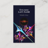 Roze Bloemen Moderne Abstracte Kunst Kleurenpatroo Visitekaartje (Voorkant)