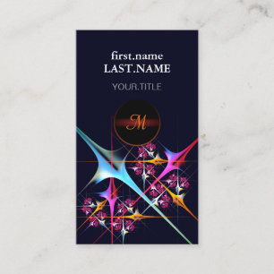 Roze Bloemen Moderne Abstracte Kunst Kleurenpatroo Visitekaartje