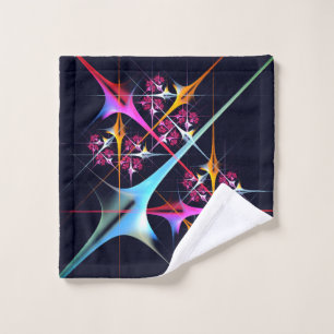 Roze Bloemen Moderne Abstracte Kunst Kleurenpatroo Washandje