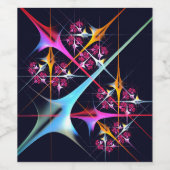 Roze Bloemen Moderne Abstracte Kunst Kleurenpatroo Wijn Etiket (Enkel label)