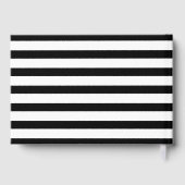 Roze bloemen, moderne strepen bloemenbruiloft gastenboek (Achterkant)