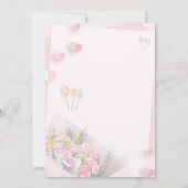 Roze Bloemen Moderne Verjaardag Kaart (Achterkant)