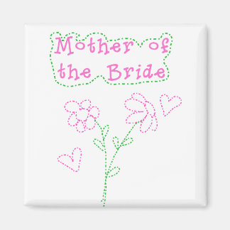 Roze bloemen moeder van de bruid magneet