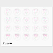 Roze bloemen moeder van de bruid ronde sticker (Vel)