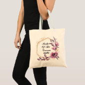 Roze bloemen Moeder van de bruine Canvas tas (Voorkant (product))