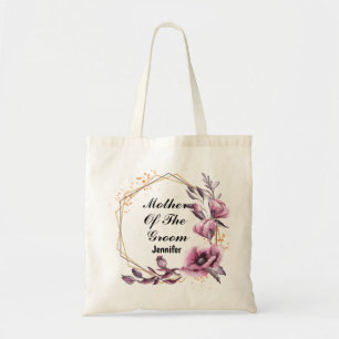 Roze bloemen Moeder van de bruine Canvas tas