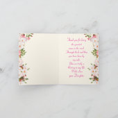 Roze Bloemen Moederdag - Amerikaanse moeder & doch Kaart (Binnen)