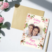 Roze Bloemen Moederdag - Amerikaanse moeder & doch Kaart