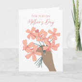 Roze bloemen Moederdag Boeket van wilde bloemen Kaart (Voorkant)