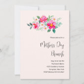 roze bloemen Moederdag Brunch Kaart (Voorkant)