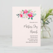  roze bloemen Moederdag Brunch Kaart (Staand voorkant)