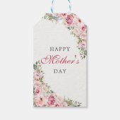 Roze Bloemen Moederdag Brunch Party Cadeaulabel (Voorkant)