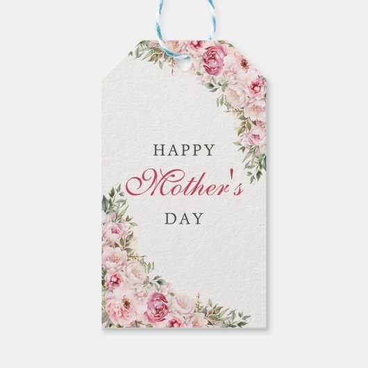 Roze Bloemen Moederdag Brunch Party Cadeaulabel (Achterkant)