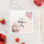 Roze Bloemen Moederdag Brunch Party Servet (Insitu)