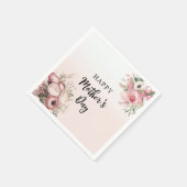 Roze Bloemen Moederdag Brunch Party Servet (Hoek)