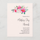 roze bloemen Moederdag Brunch Uitnodiging Briefkaart (Voorkant)
