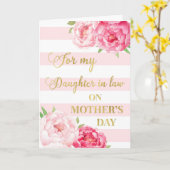 Roze Bloemen Moederdag Dochter in de wet Kaart (Gele Bloem)