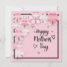 Roze bloemen Moederdag Feestdagenkaart