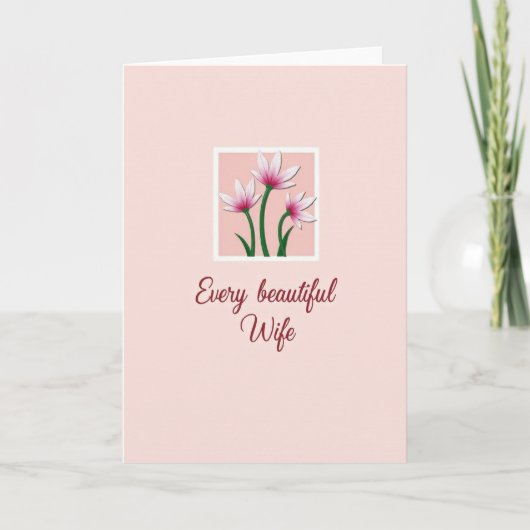 Roze Bloemen Moederdag Liefde Kaart (Voorkant)