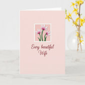 Roze Bloemen Moederdag Liefde Kaart (Gele Bloem)