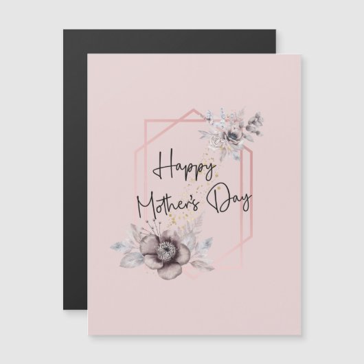 Roze Bloemen Moederdag Magnetische Kaart (Voorkant / Achterkant)
