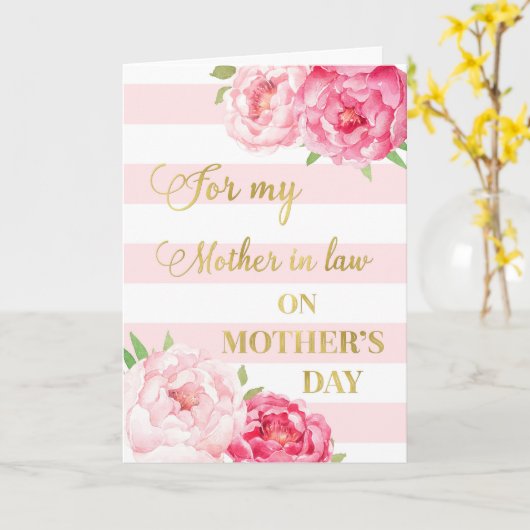 Roze Bloemen Moederdag Moeder in de Rechten Kaart (Gele Bloem)