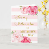 Roze Bloemen Moederdag Schoonmoeder Kaart (Gele Bloem)