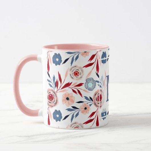 Roze bloemen mok (Links)