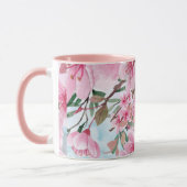 roze bloemen mok (Links)