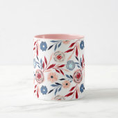 Roze bloemen mok (Midden)