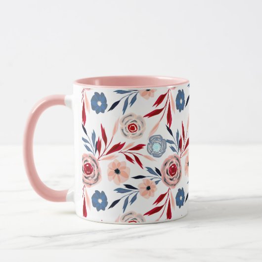 Roze bloemen mok (Links)