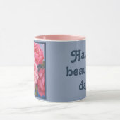Roze bloemen mok (Midden)