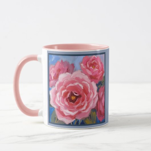 Roze bloemen mok (Links)