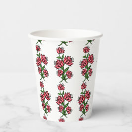 roze bloemen mok papieren bekers