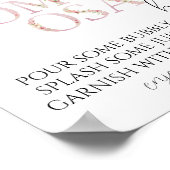 Roze Bloemen Momosa Bar Teken Poster (Hoek)