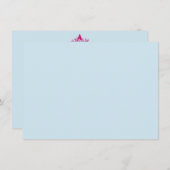 Roze Bloemen Monogram Aangepaste Naam Stationery Notitiekaartje (Voorkant / Achterkant)