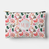 Roze Bloemen Monogram Etui (Voorkant)