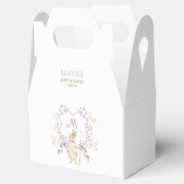 Roze Bloemen Monogram Peter de Konijn Baby shower Bedankdoosjes