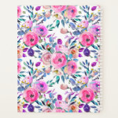 Roze Bloemen Monogram Planner (Achterkant)