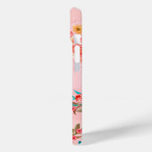  Roze Bloemen Monogram Roze Patroon Case-Mate iPhone Case (Achterkant / Links)