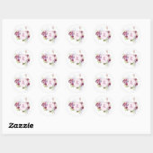 Roze Bloemen Monogram Sticker (Vel)