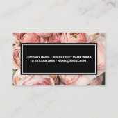 Roze bloemen | Monogram Visitekaartje (Achterkant)